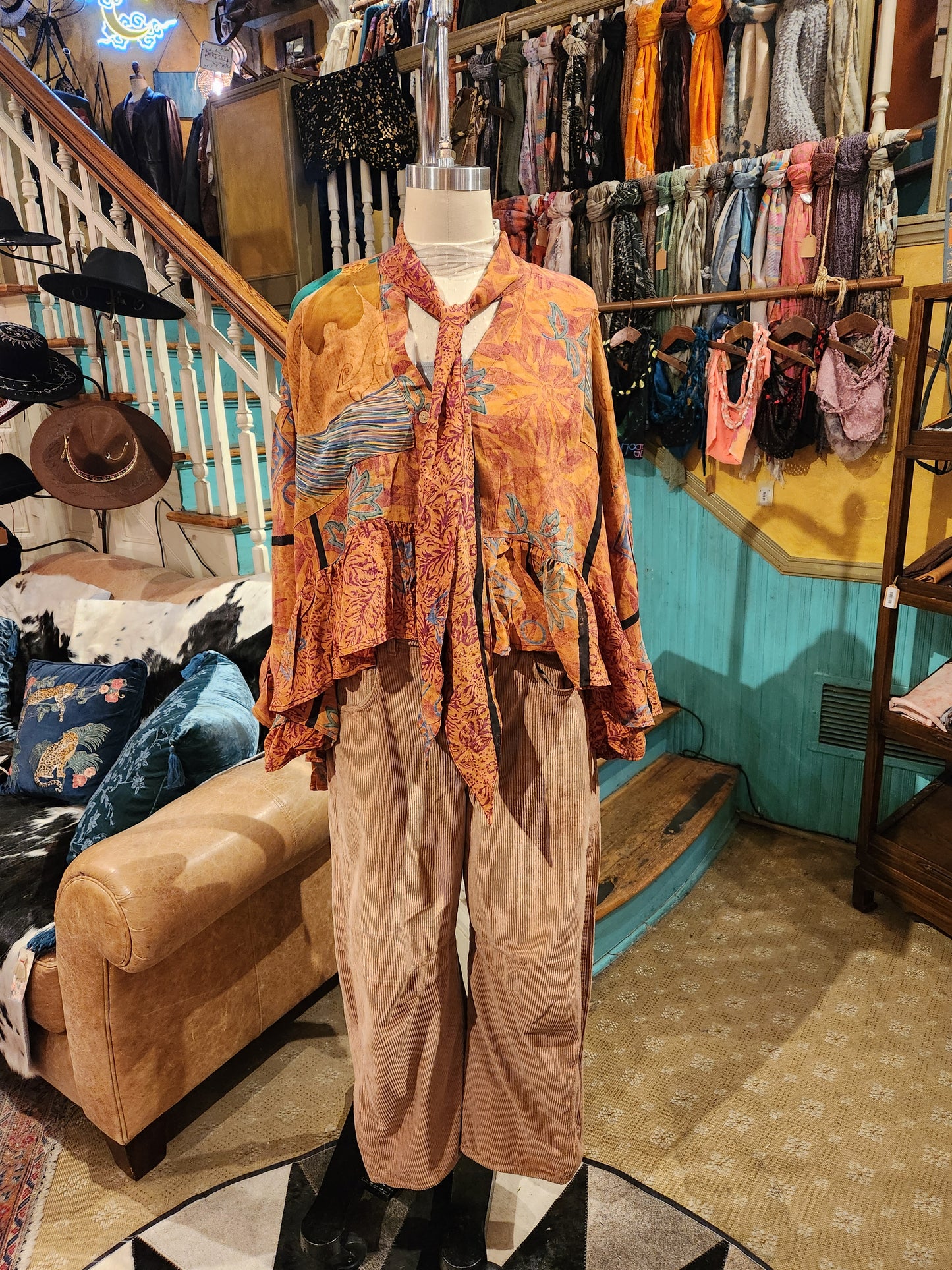 Crepe Sari Wild Rose Top 1225 - 044