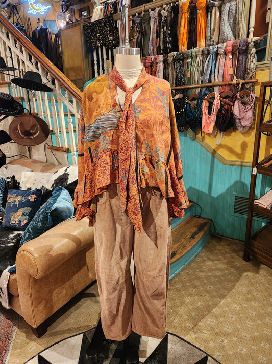 Crepe Sari Wild Rose Top 1225 - 044