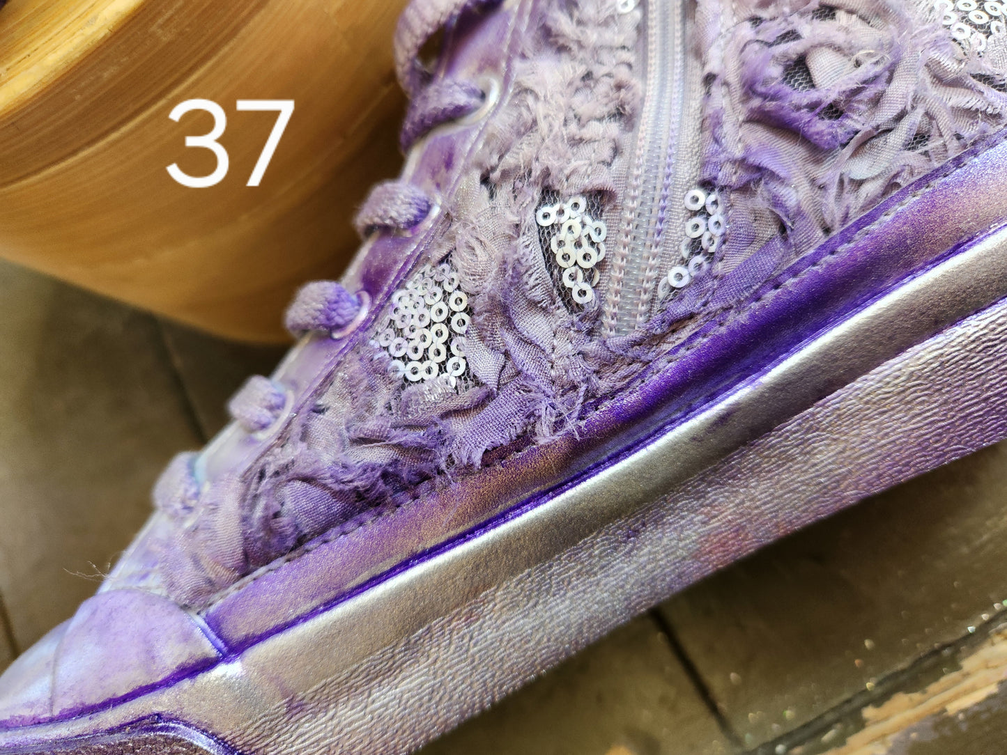 Hand Dyed Floral High Top Sneaker