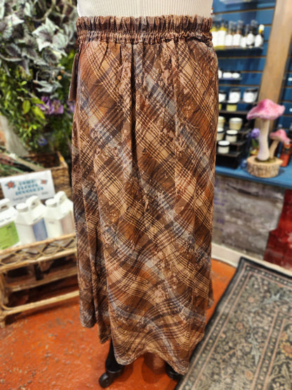 Corduroy Plaid Skirt