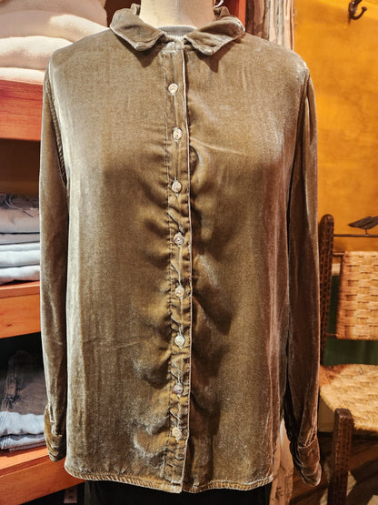 Velvet Fitted Shirt - Lentil