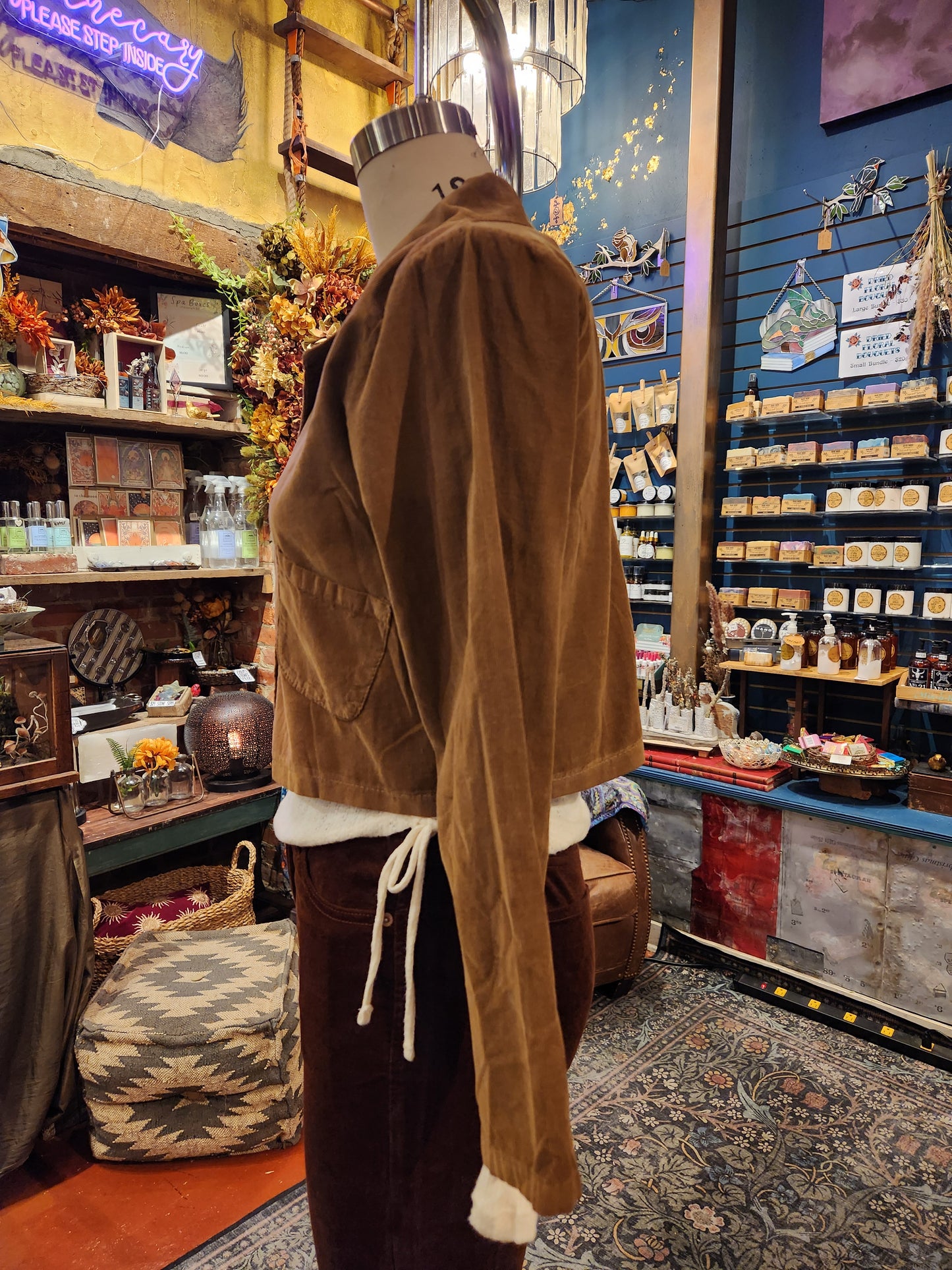 Corduroy Crop Jacket - Camel