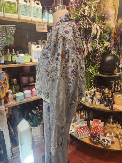 Wildflower embroidered denim jacket