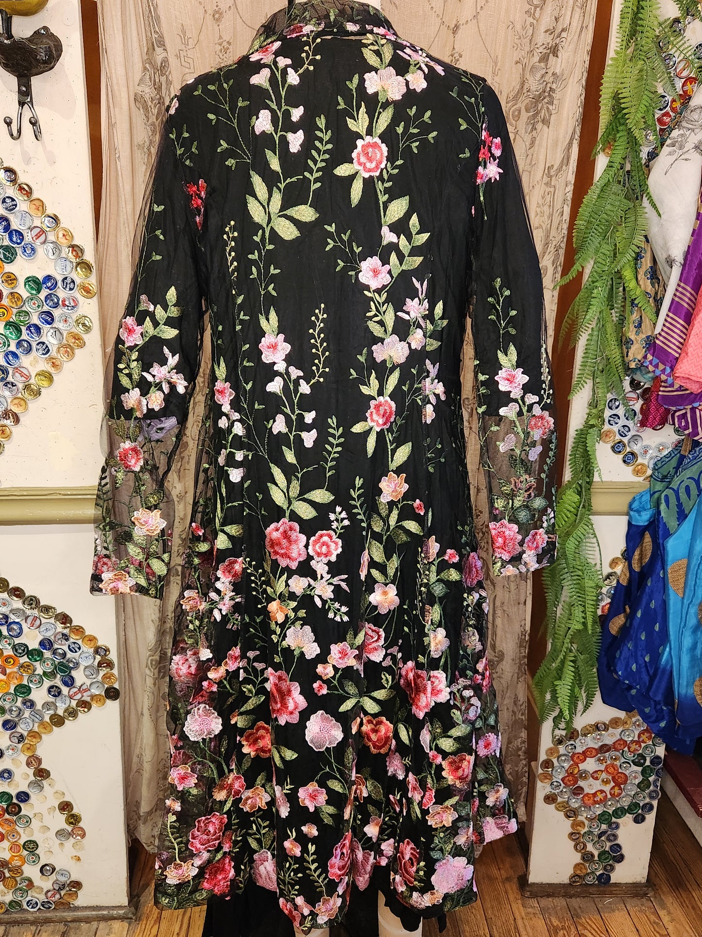Embr Mesh Floral Duster