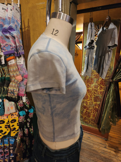 Hand Dyed 'Mimosa' Baby Tee - Grey