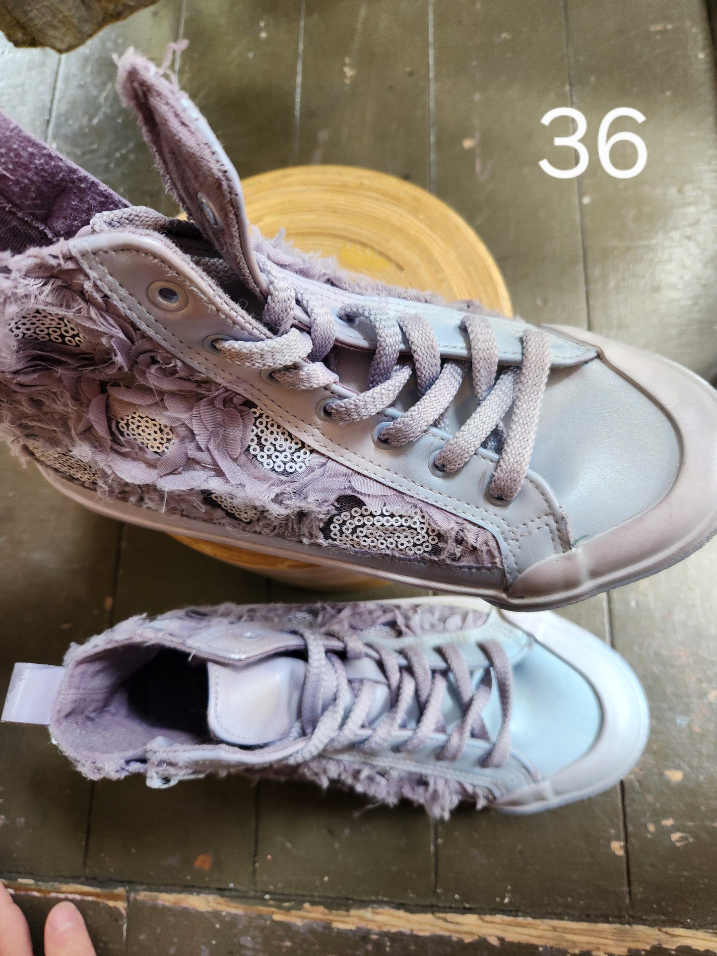 Hand Dyed Floral High Top Sneaker