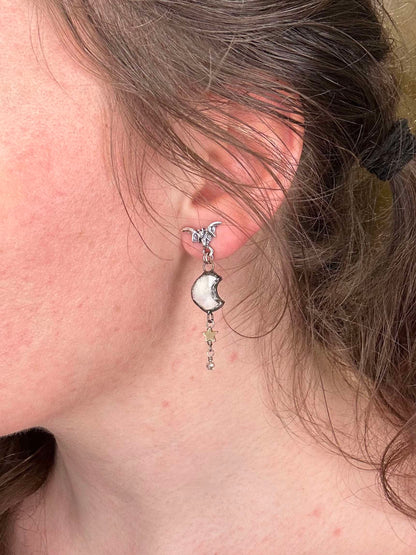 Bat Post with Moon & Star Earrings* E236