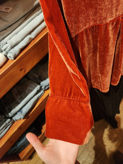 Velvet Crop Easy Shirt - Tandoori