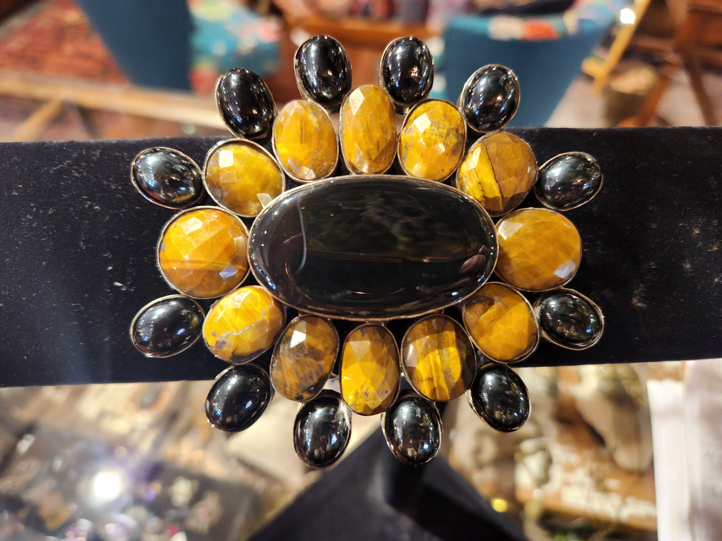 Onyx and Tigers Eye Statement Cuff