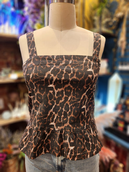 IHBROKES Leopard Print Crop Top