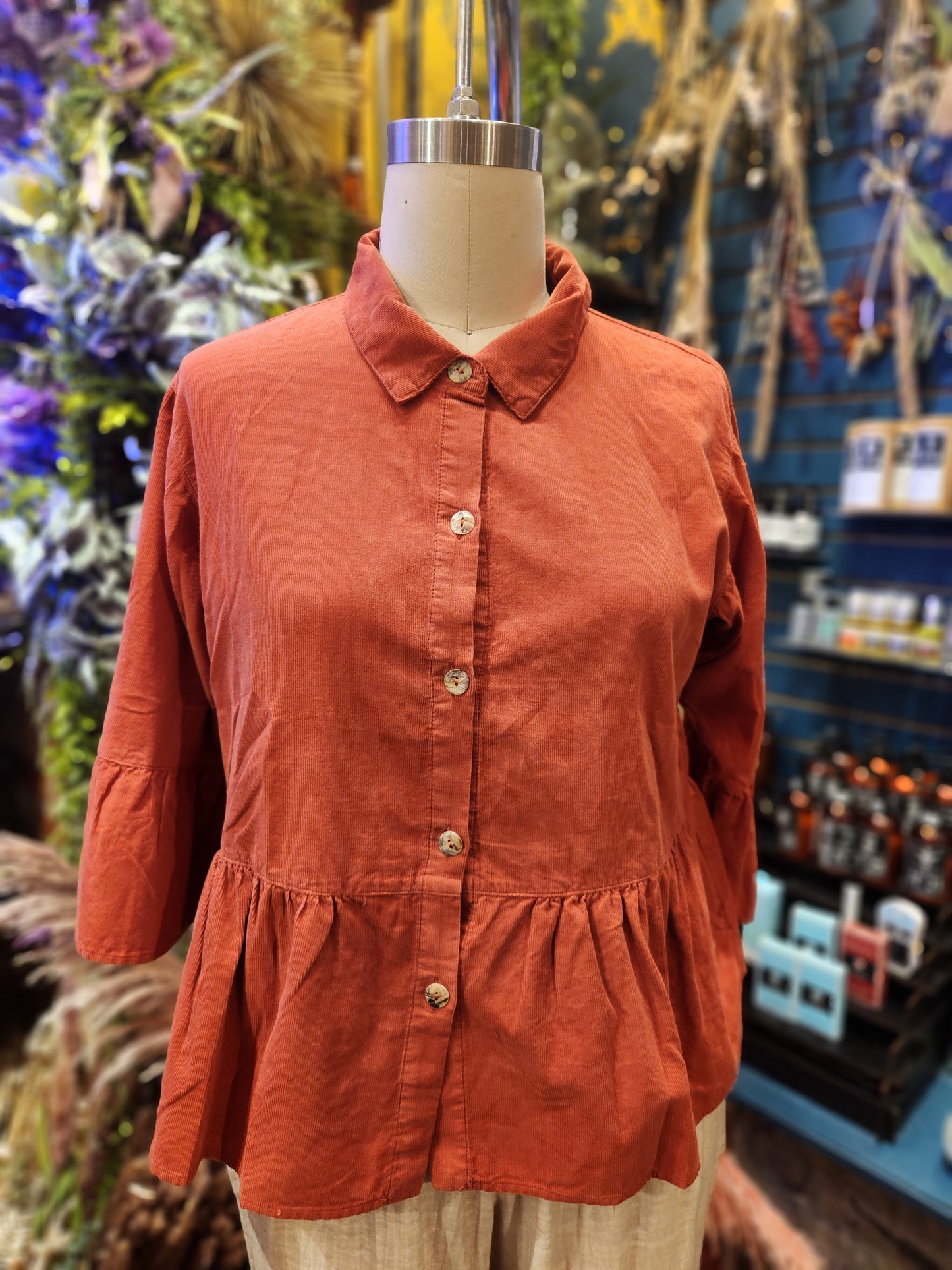 Kleen Linen/ Cotton  Ruffle Crop Jacket