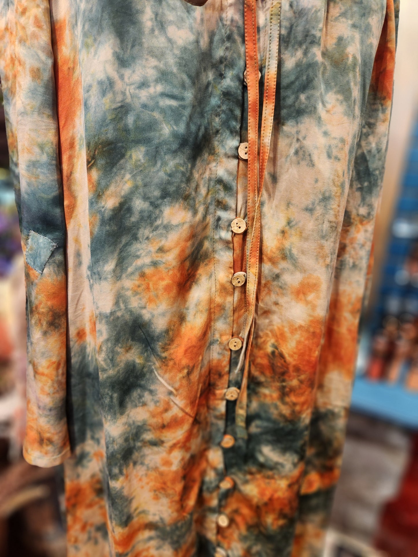 Crepe Sari Woodstock Duster Dress