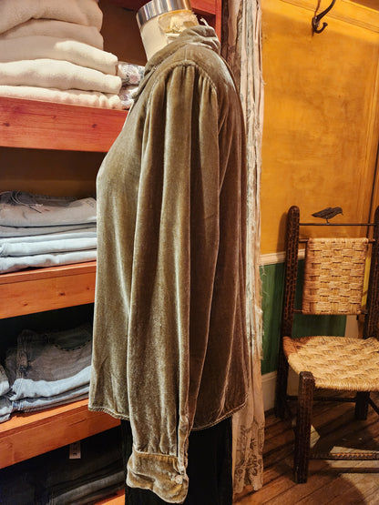 Velvet Fitted Shirt - Lentil