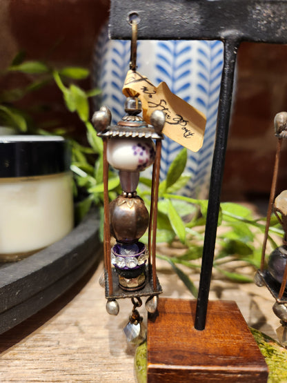 Cage Earrings (Purple )