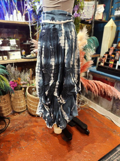 Grey/White Tie Dye Bubble Skirt