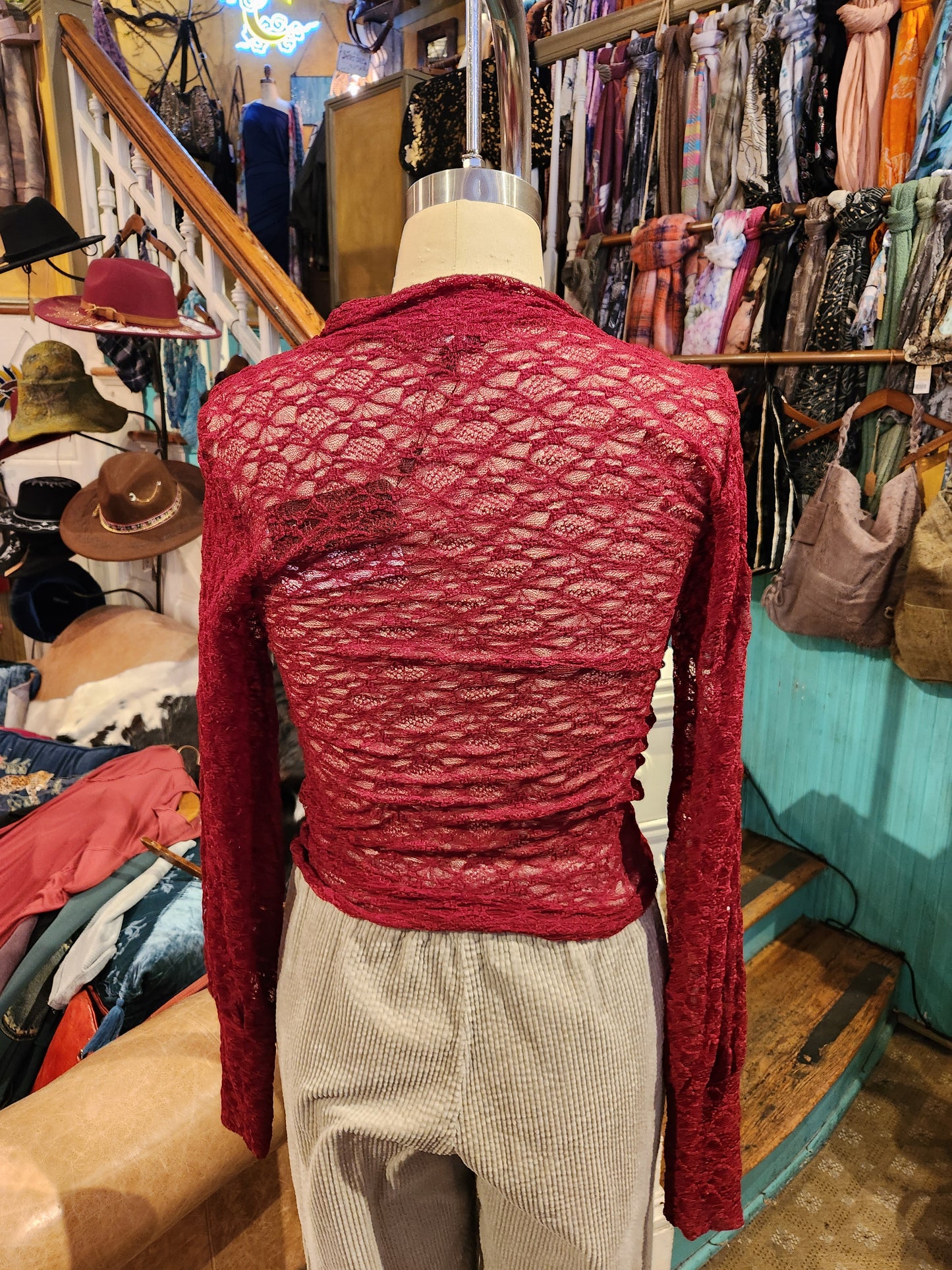 Evelynnn Lace Long Sleeve - Cabernet