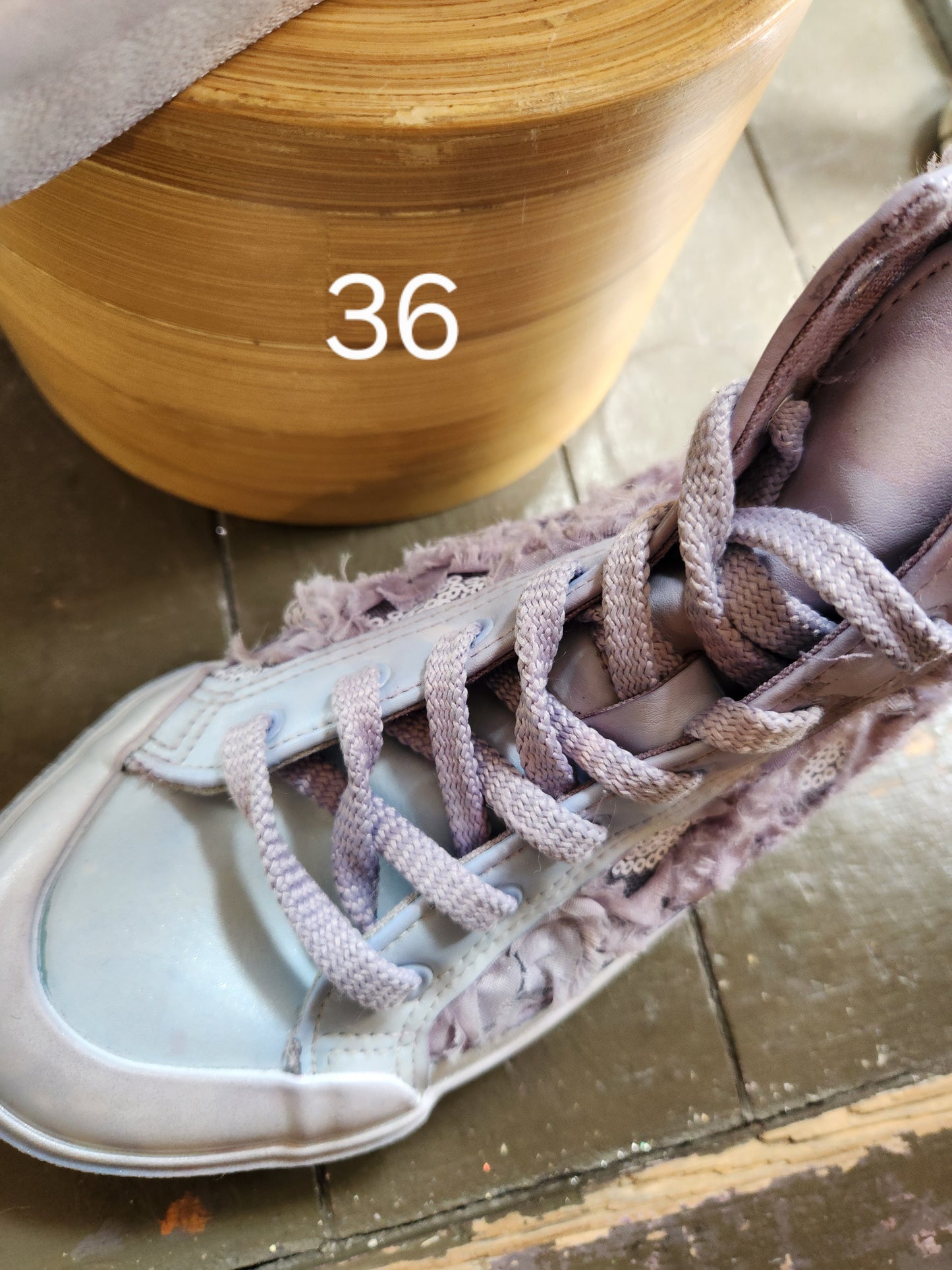Hand Dyed Floral High Top Sneaker