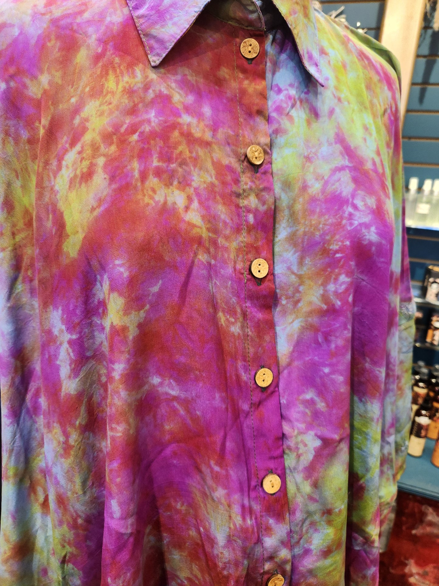 Crepe Sari Summer Nirvana Button Down