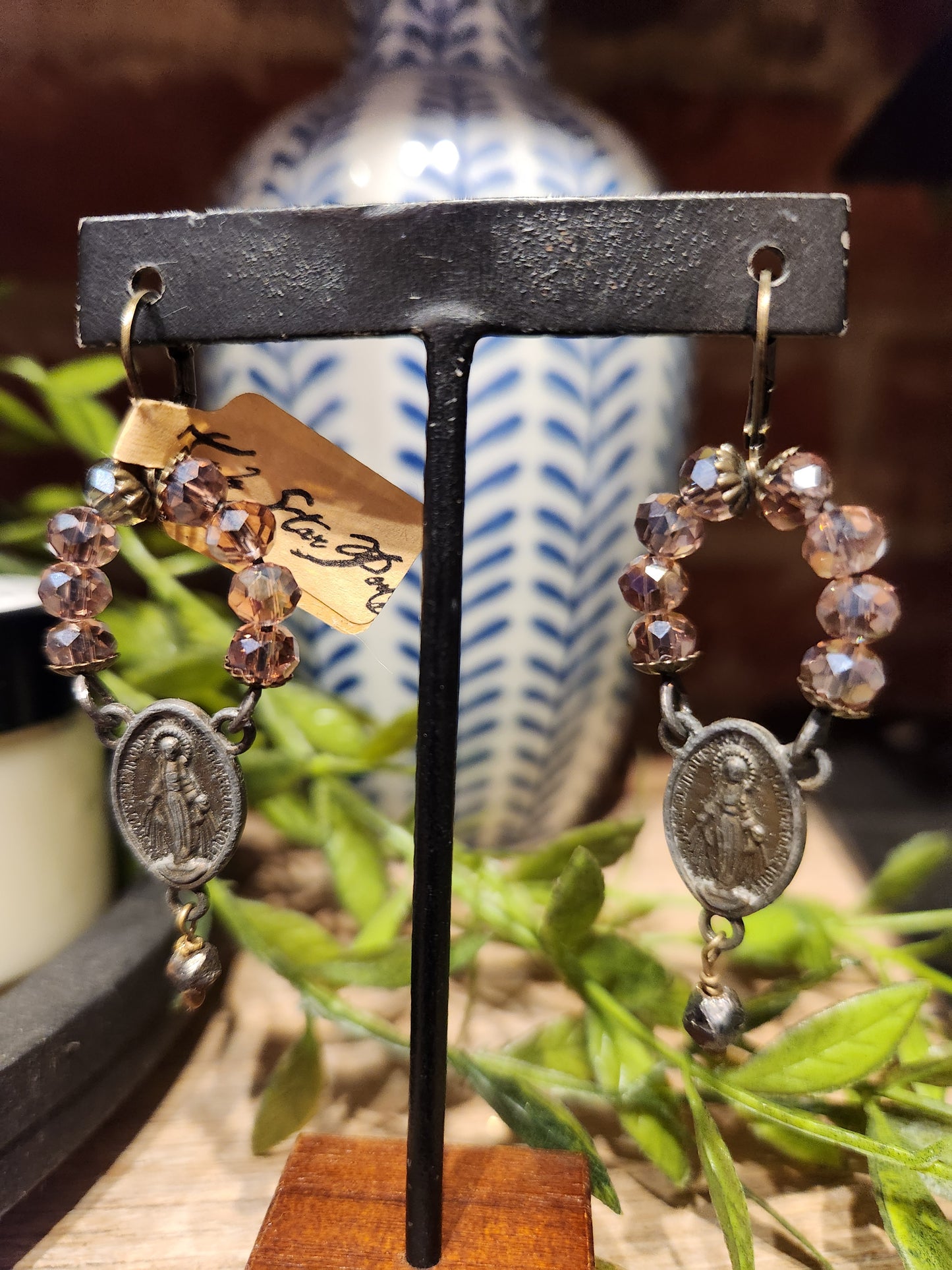 Mother Mary Earrings (dusty purple)
