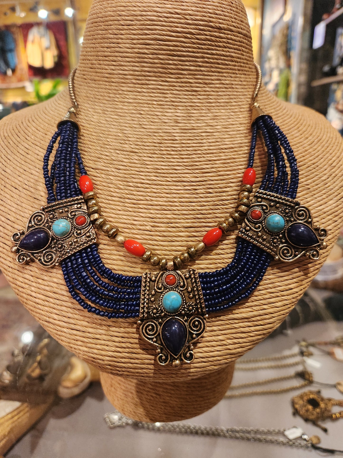 Beaded Collar Statement Necklace