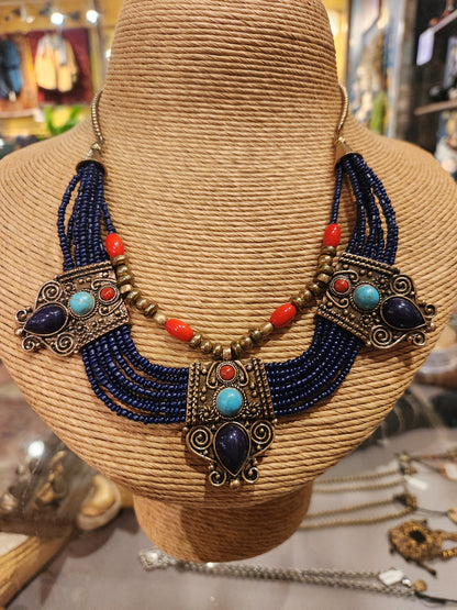 Beaded Collar Statement Necklace