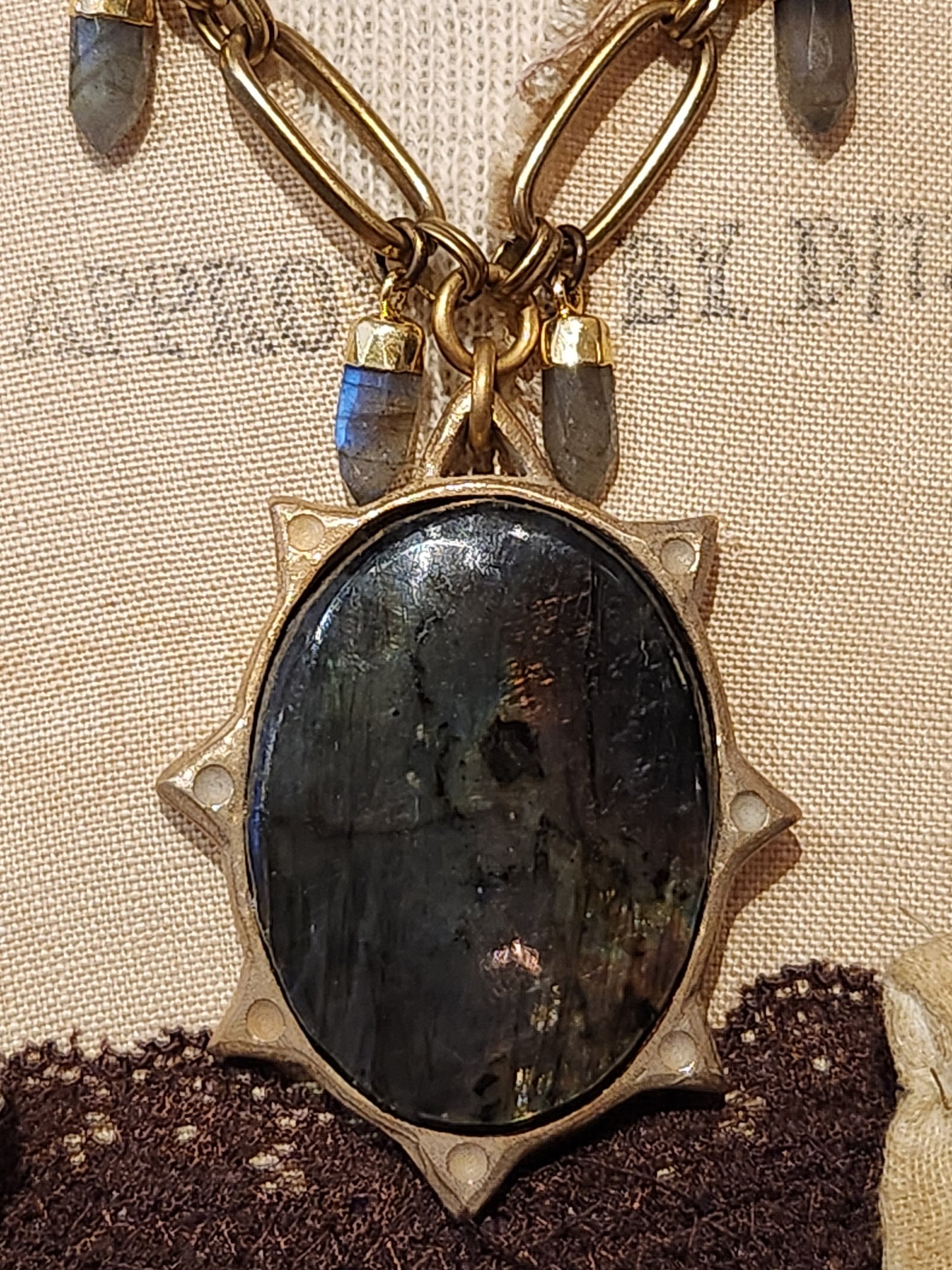 Labradorite Spiked Necklace