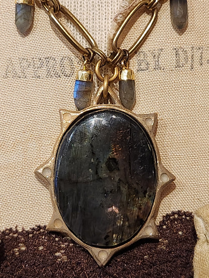 Labradorite Spiked Necklace