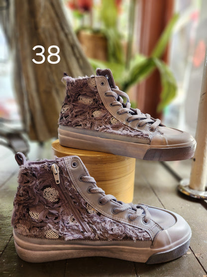 Hand Dyed Floral High Top Sneaker