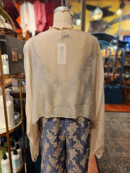 Silk Blend Sheer Cape
