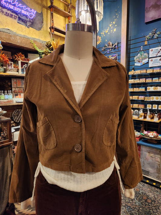 Corduroy Crop Jacket - Camel