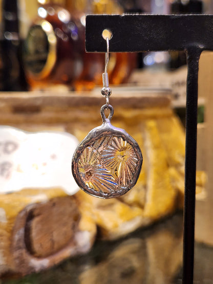 Circle Earrings (2) Blue iridescent - *KC32