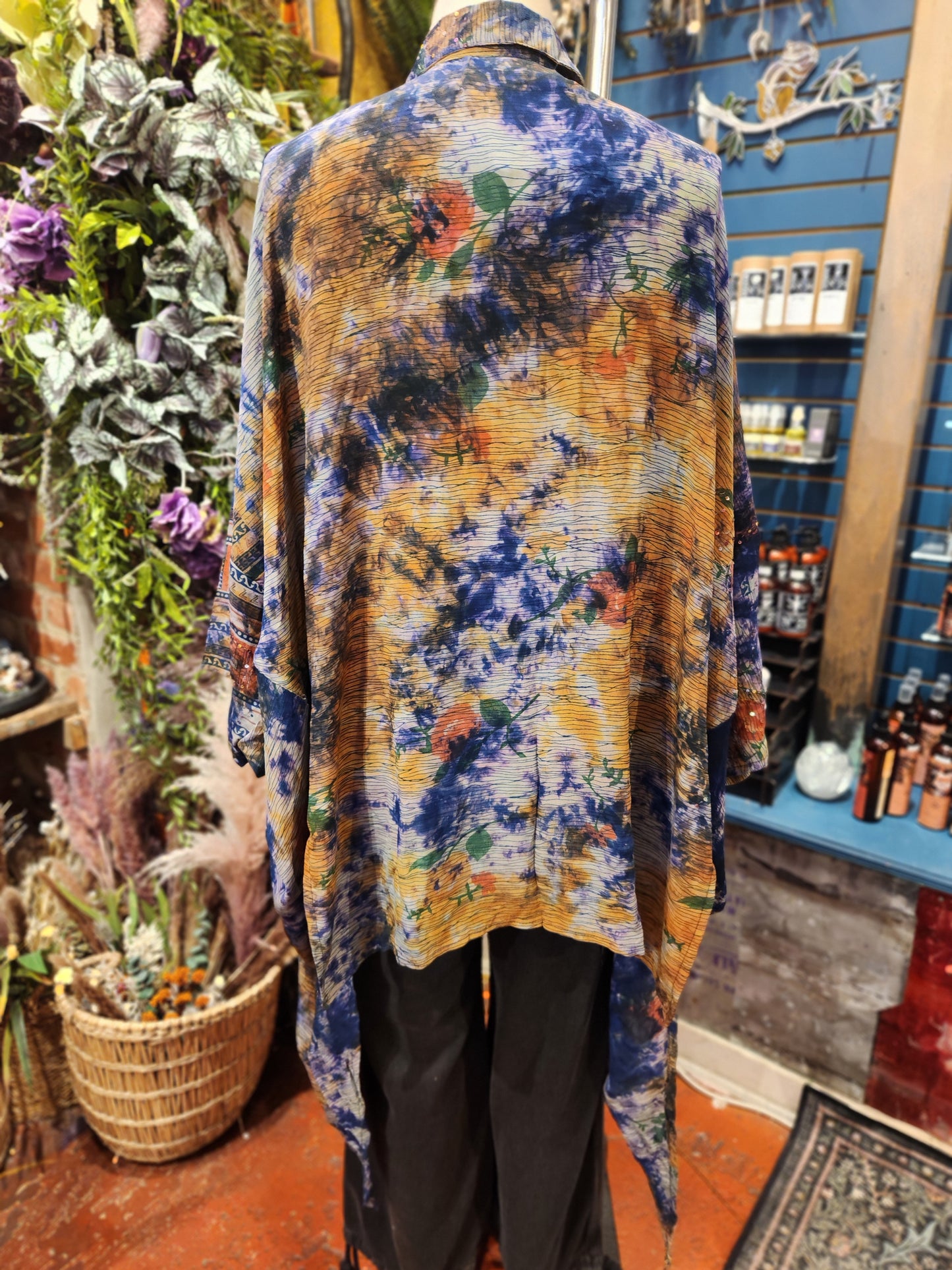 Crepe Sari Summer Nirvana Button Down