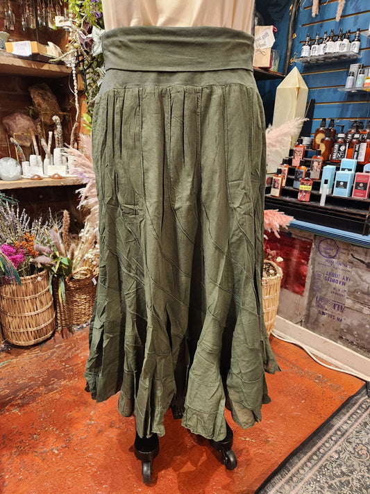 Forest Green Long Circle Skirt