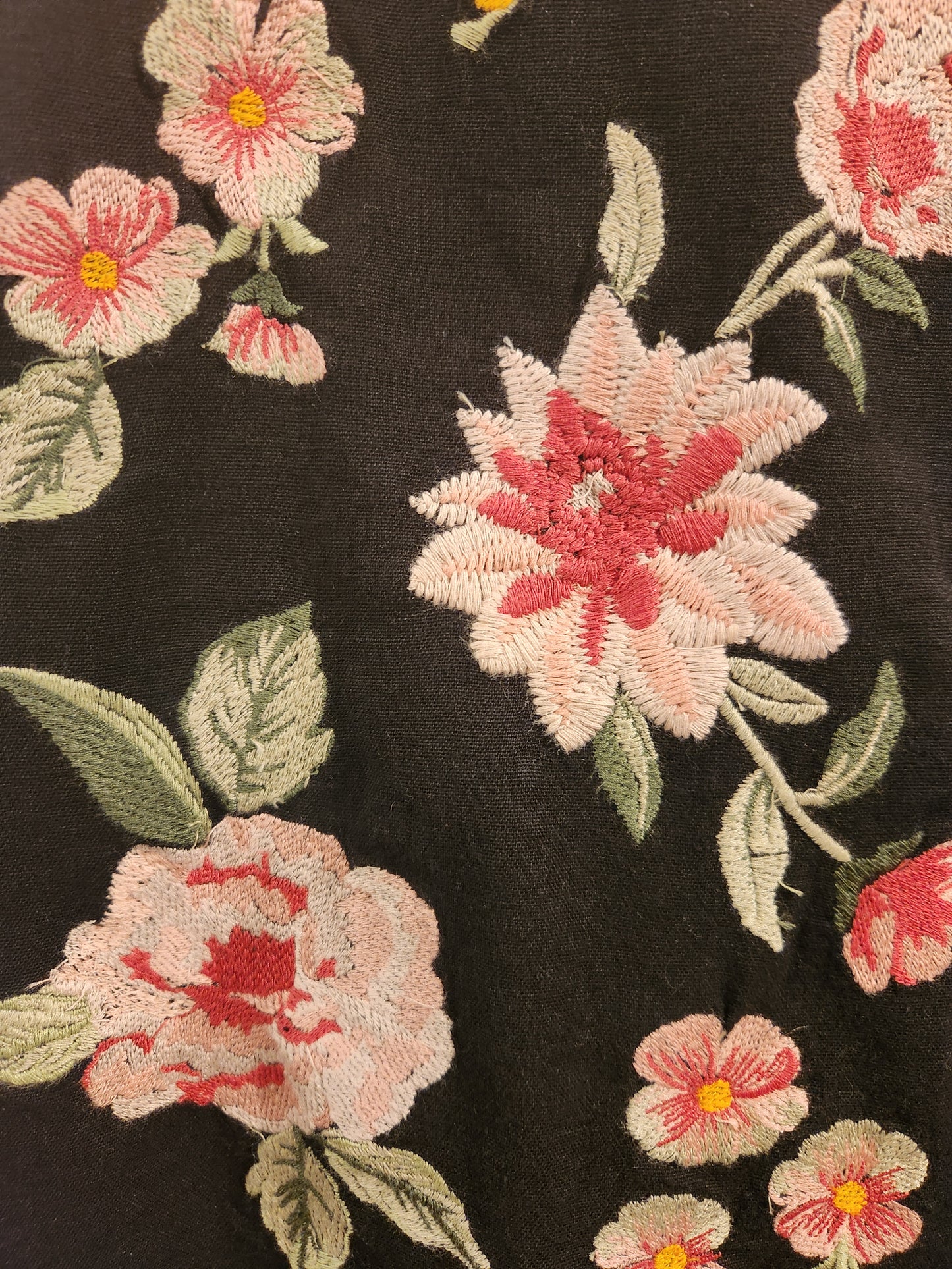 Naomi Flounce Embroidered Dress - Black