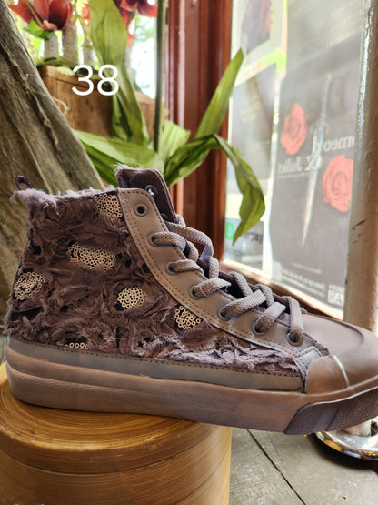 Hand Dyed Floral High Top Sneaker