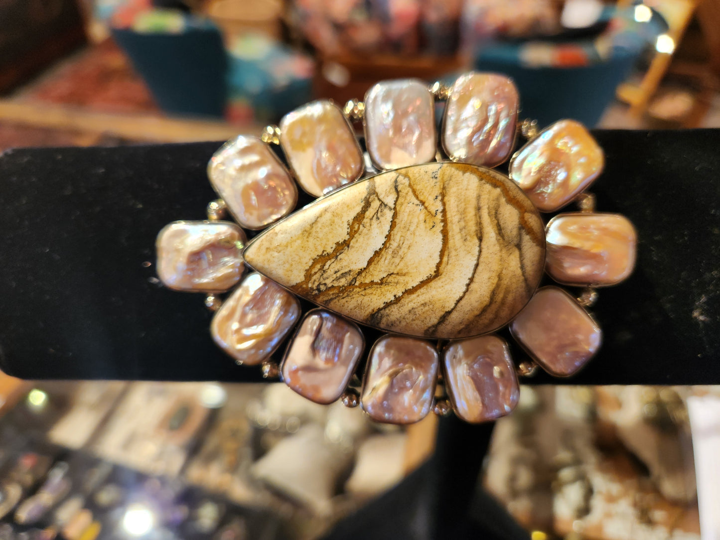 Jasper Statement Cuff with Shell Frame