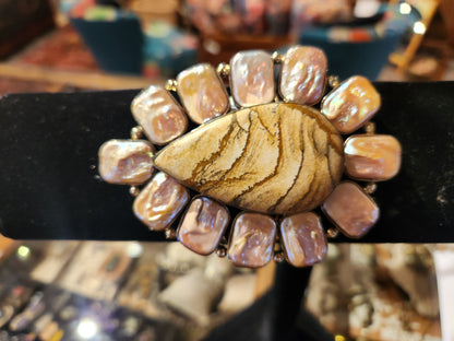 Jasper Statement Cuff with Shell Frame