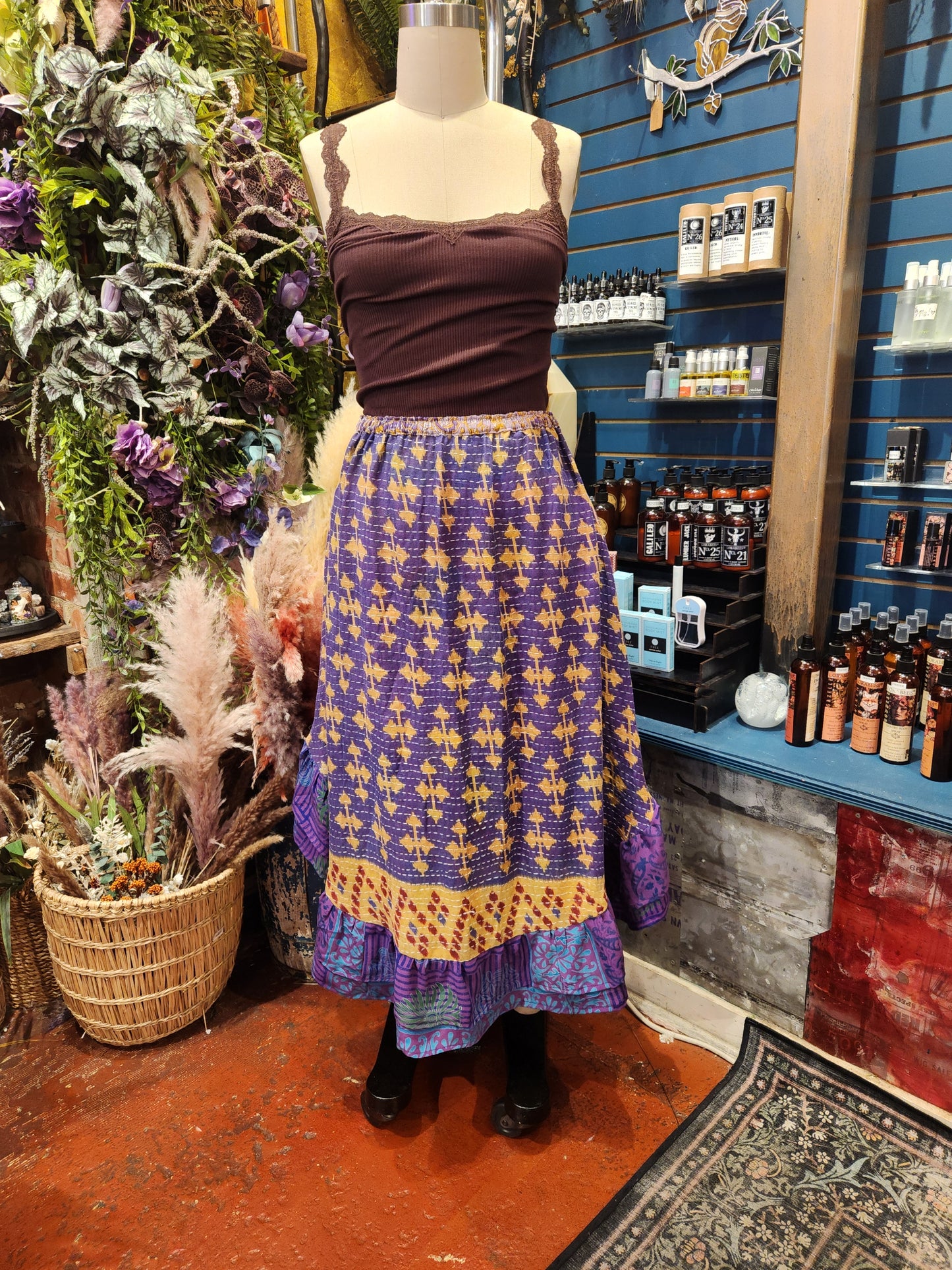 Pareo Kantha Wild Rose Skirt