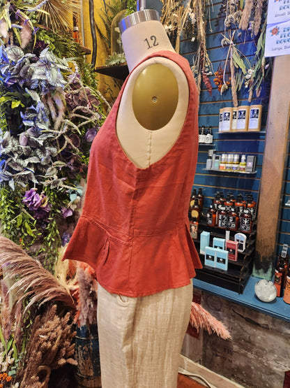 Kleen Linen/ Cotton Tucks Vest