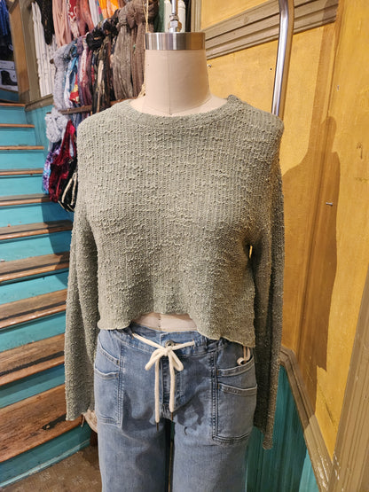 Curved Crop Sweater - Multiple Colors