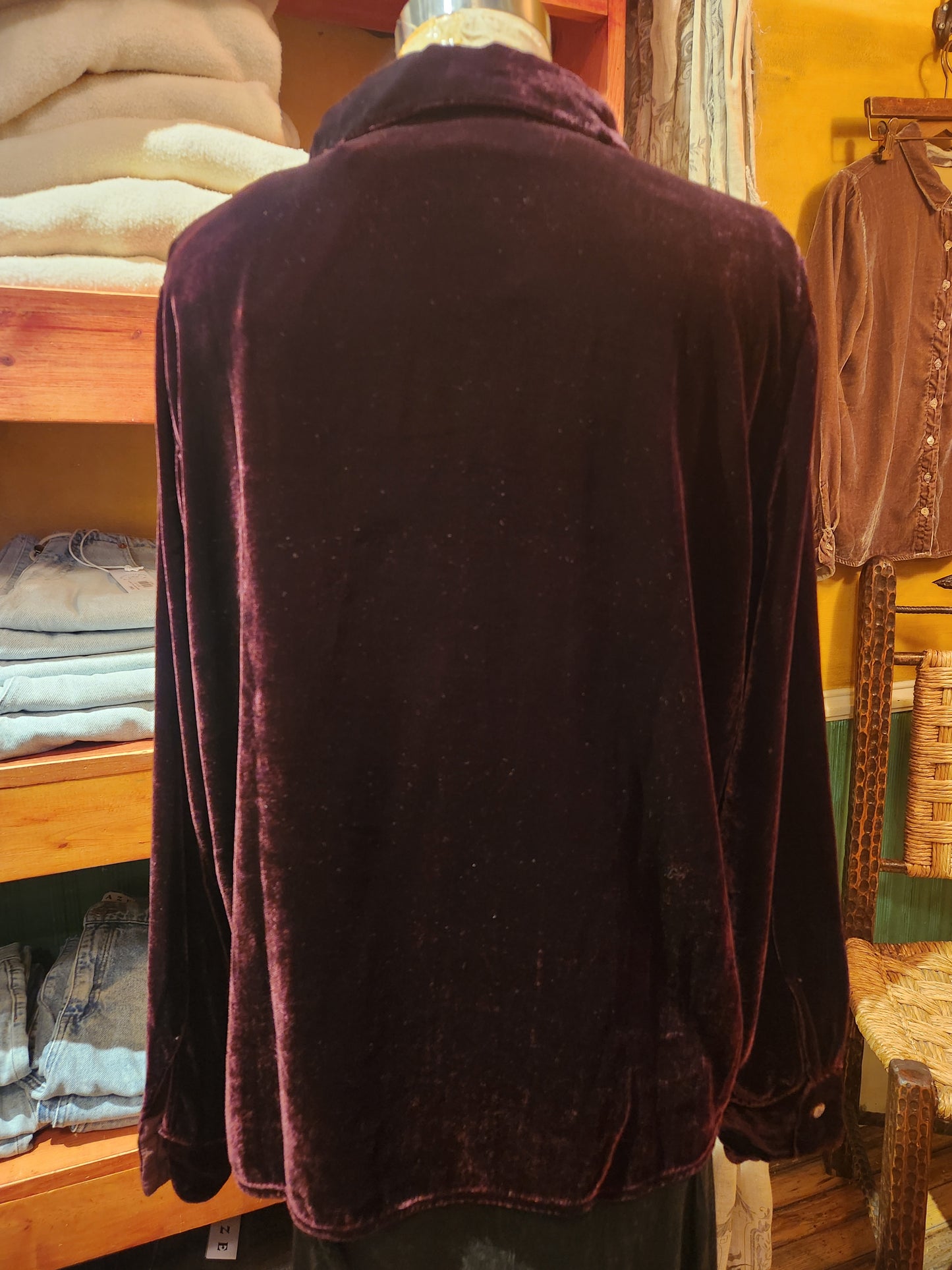 Velvet Fitted Shirt - Cinnabark