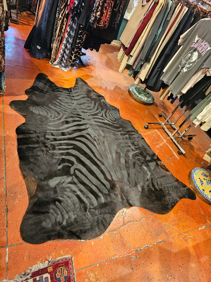 Zebra Print Cowhide Rug