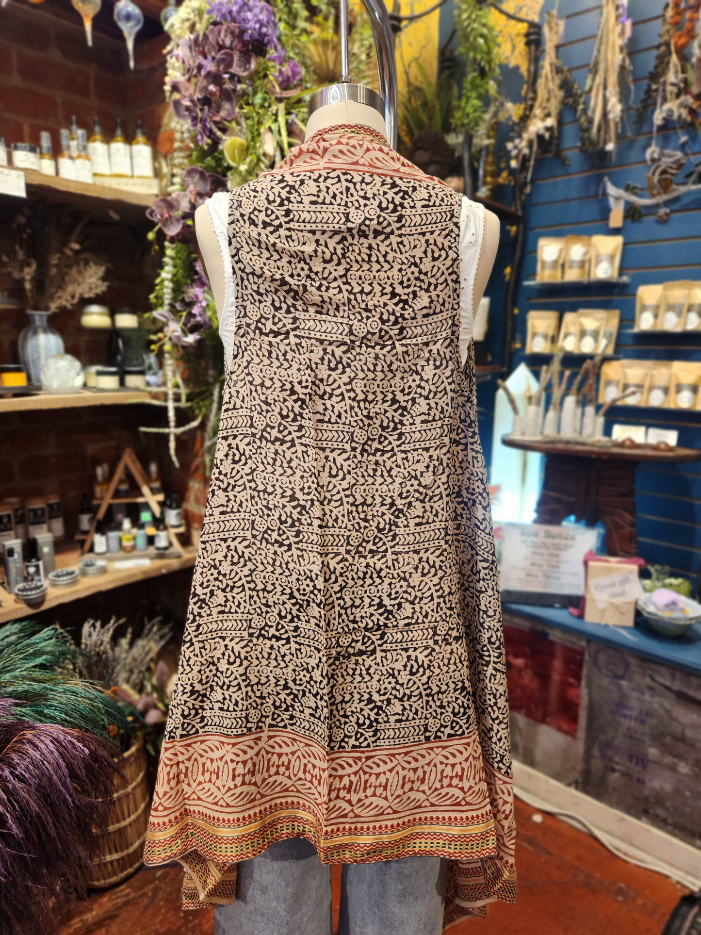 Bagru  Long Vest ( multiple colors available )
