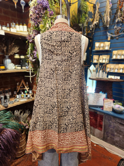 Bagru  Long Vest ( multiple colors available )
