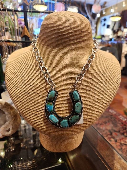 Turquoise Horseshoe Necklace