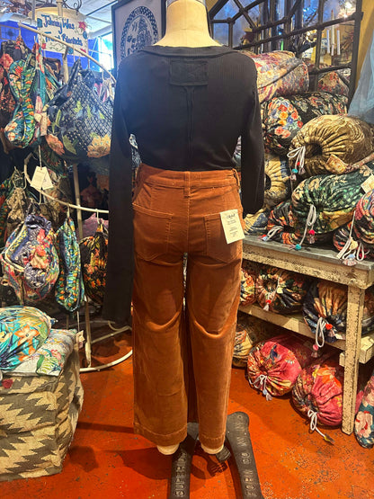 Corduroy Cropped Flare Pants