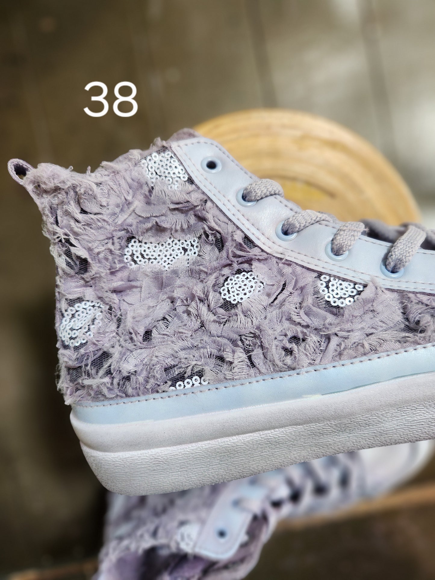 Hand Dyed Floral High Top Sneaker