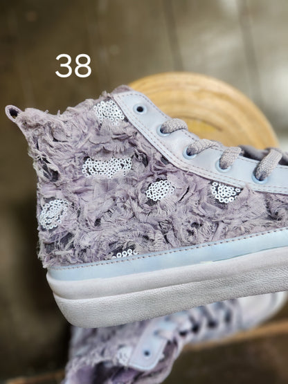 Hand Dyed Floral High Top Sneaker