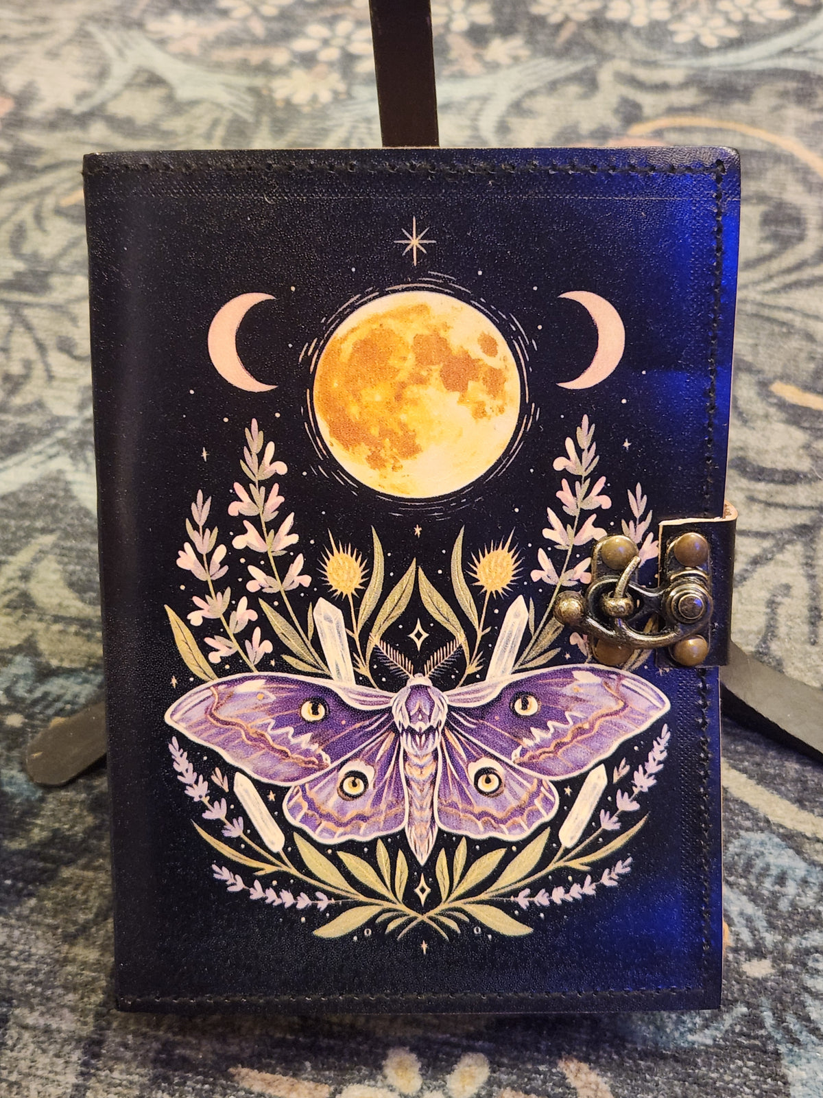 Luna Moth Journal | Leather Journal | Blank Vintage Notebook