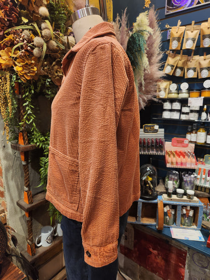 Cropped Lux Cord Jacket - Tandoori